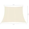 Uždanga nuo saulės, kreminės spalvos, 3/4x3m, HDPE, 160g/m²