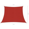 Uždanga nuo saulės, raudonos spalvos, 3/4x3m, HDPE, 160g/m²