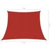 Uždanga nuo saulės, raudonos spalvos, 4/5x3m, HDPE, 160g/m²