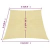 Uždanga nuo saulės, smėlio spalvos, 3/4x3m, HDPE, 160g/m²