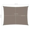 Uždanga nuo saulės, taupe, 2,5x3,5m, oksfordo audinys