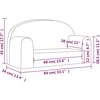 Vaikiška dvivietė sofa, antracito spalvos, minkštas pliušas