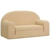 Vaikiška dvivietė sofa-lova, kreminės spalvos, minkštas pliušas