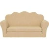 Vaikiška dvivietė sofa-lova, kreminės spalvos, minkštas pliušas