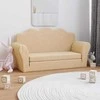 Vaikiška dvivietė sofa-lova, kreminės spalvos, minkštas pliušas