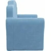 Vaikiška dvivietė sofa-lova, mėlynos spalvos, minkštas pliušas