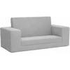 Vaikiška dvivietė sofa-lova, šviesiai pilka, minkštas pliušas