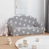 Vaikiška dvivietė sofa, pilka, minkštas pliušas, su žvaigždėmis