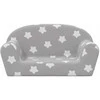 Vaikiška dvivietė sofa, pilka, minkštas pliušas, su žvaigždėmis