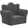 Vaikiška sofa, antracito spalvos, minkštas pliušas