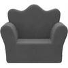 Vaikiška sofa, antracito spalvos, minkštas pliušas