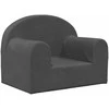 Vaikiška sofa, antracito spalvos, minkštas pliušas