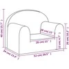 Vaikiška sofa, antracito spalvos, minkštas pliušas