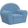 Vaikiška sofa-lova, mėlynos spalvos, minkštas pliušas