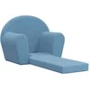 Vaikiška sofa-lova, mėlynos spalvos, minkštas pliušas