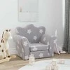 Vaikiška sofa-lova, pilka, minkštas pliušas, su žvaigždėmis
