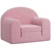 Vaikiška sofa-lova, rožinės spalvos, minkštas pliušas