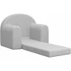 Vaikiška sofa-lova, šviesiai pilkos spalvos, minkštas pliušas