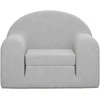 Vaikiška sofa-lova, šviesiai pilkos spalvos, minkštas pliušas