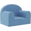Vaikiška sofa, mėlynos spalvos, minkštas pliušas
