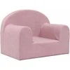 Vaikiška sofa, rožinės spalvos, minkštas pliušas