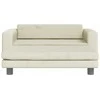 Vaikiška sofa su pakoja, kreminė, 100x50x30cm, aksomas