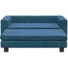 Vaikiška sofa su pakoja, mėlyna, 100x50x30cm, aksomas