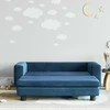 Vaikiška sofa su pakoja, mėlyna, 100x50x30cm, aksomas