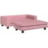 Vaikiška sofa su pakoja, rožinė, 100x50x30cm, aksomas