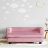 Vaikiška sofa su pakoja, rožinė, 100x50x30cm, aksomas