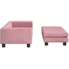 Vaikiška sofa su pakoja, rožinė, 100x50x30cm, aksomas