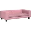 Vaikiška sofa su pakoja, rožinė, 100x50x30cm, aksomas