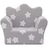 Vaikiška sofa, šviesiai pilka, minkštas pliušas, su žvaigždėmis