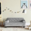 Vaikiška sofa, šviesiai pilkos spalvos, 70x45x30cm, aksomas