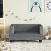 Vaikiška sofa, tamsiai pilkos spalvos, 60x40x30cm, aksomas