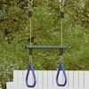 Vaikiška trapecijos juosta su gimnastikos žiedais, mėlyna/žalia