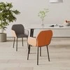 Valgomojo kėdės, 2vnt., tamsiai pilkos, audinys/dirbtinė oda