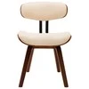 Valgomojo kėdės, 4vnt., krem. sp., išlenkta med. ir dirbt. oda