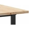 Valgomojo stalas, 140x80x75,5cm, pušis ir plieno, O formos rėmas