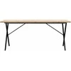 Valgomojo stalas, 180x90x75,5cm, pušis ir ketus, X formos rėmas