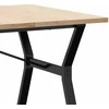 Valgomojo stalas, 180x90x75,5cm, pušis ir plieno, Y formos rėmas