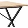 Valgomojo stalas, 180x90x75,5cm, pušis ir ketus, X formos rėmas
