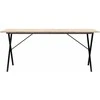 Valgomojo stalas, 180x90x75cm, pušis ir plieno, X formos rėmas