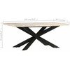 Valgomojo stalas, 180x90x76cm, baltintos mango medienos masyvas