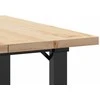Valgomojo stalas, 70x70x75,5cm, pušis ir plieno, O- formos rėmas