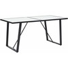 Valgomojo stalas, baltas, 160x80x75cm, grūdintas stiklas