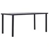 Valgomojo stalas, juodas ir betono pilkas, 160x80x75cm, MDF