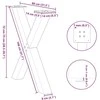 Valgomojo stalo kojos, 2 vnt., juodos, 80x(72-73) cm, plienas, X formos