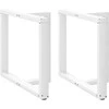 Valgomojo stalo kojelės, 2 vnt., baltos, 90x35x(72-73) cm, plienas, T formos