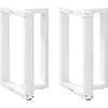 Valgomojo stalo kojelės, 2 vnt., baltos, 60x35x(72-73) cm, plienas, T formos